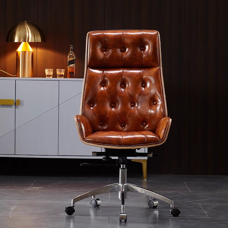 Office Furniture First - 편안한 1층 소가죽 사무실 의자 보스