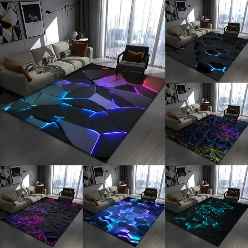 Chair Mat Hard Floor - 눈길을 끄는 3D 기하학 카펫 침실