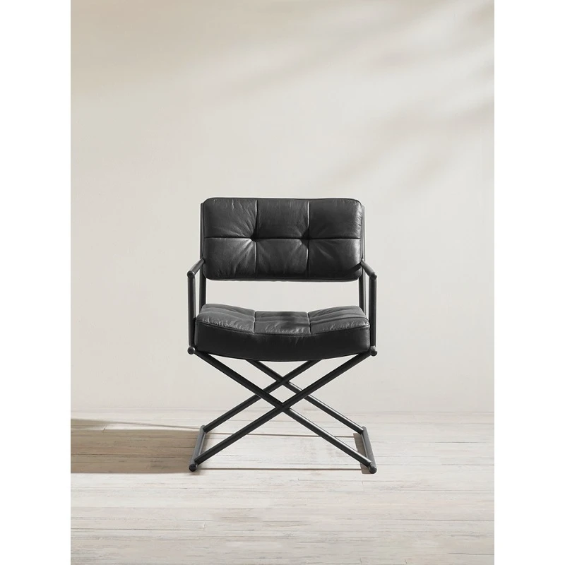 Office Furniture First - 이탈리아 미니멀리스트 블랙 1층 소가죽 연철
