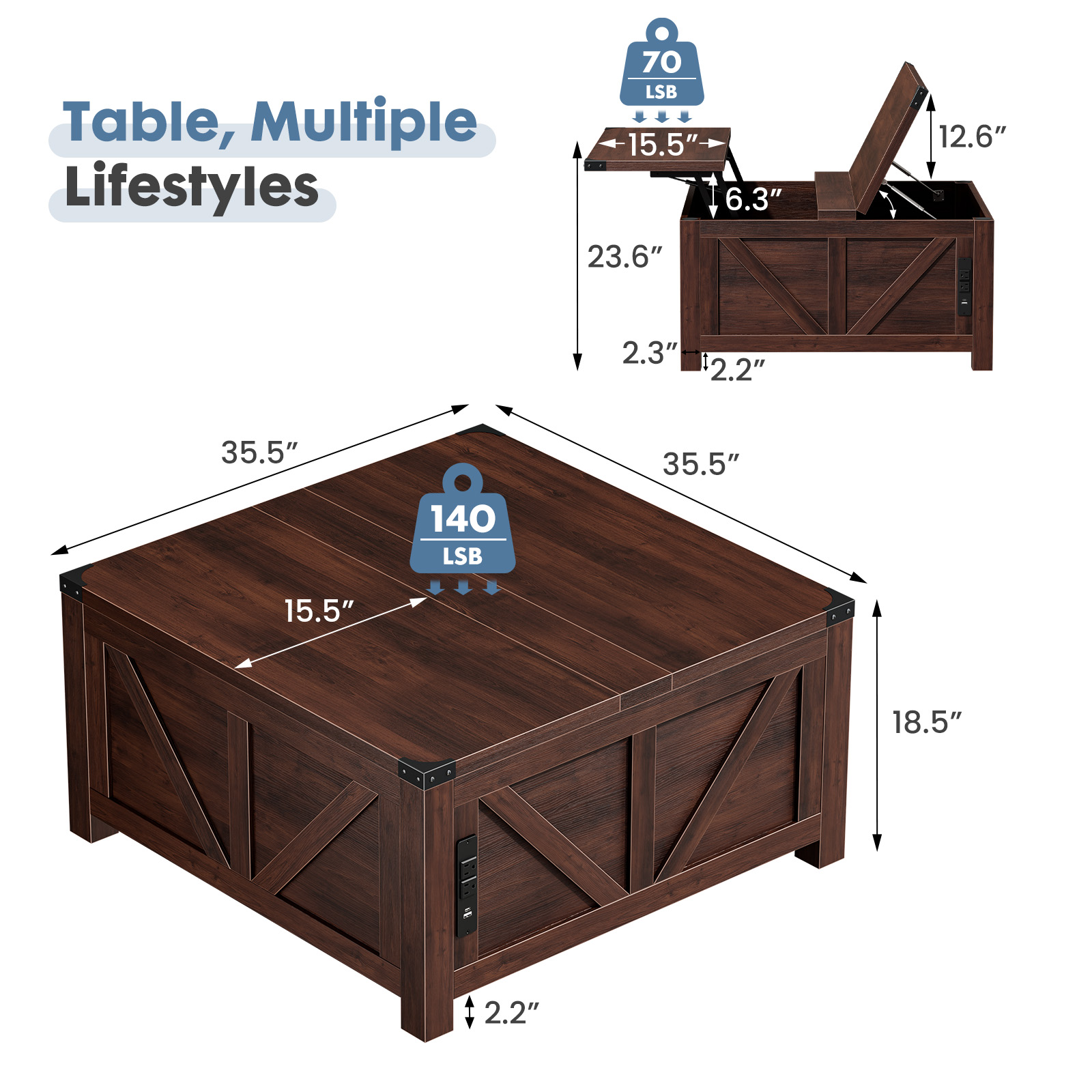 JHK 35.6인치 리프트탑 커피 테이블 (충전 스테이 - Office Furniture Plan 리뷰 및 가격