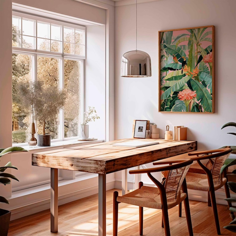 1pc 레트로 열대 캔버스 포스터, 프레임이 없는 식물 - Office Furniture Loft 리뷰 및 가격