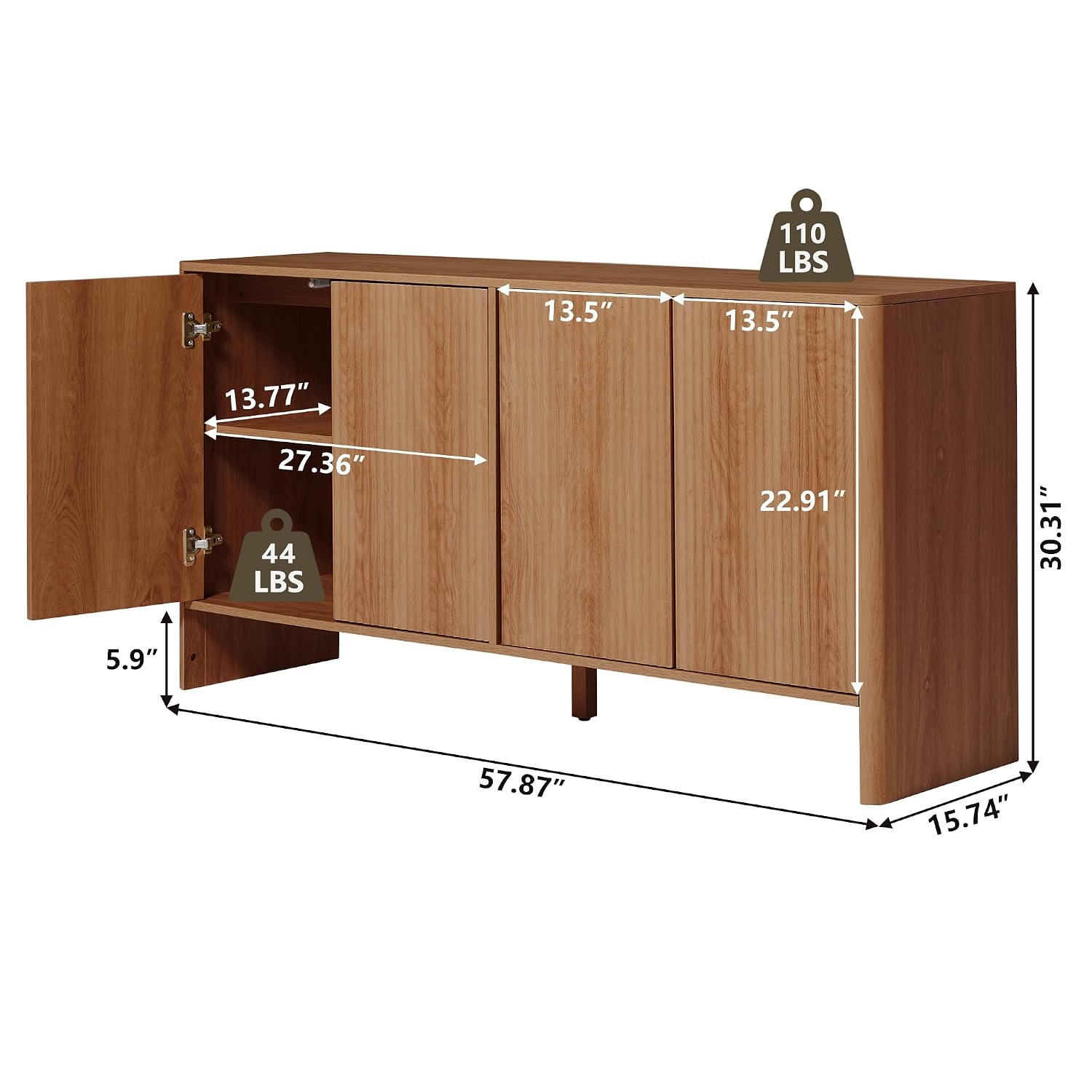 호두나무 소재의 사이드보드 수납장, 중세풍 디자인의 홈 - Credenza Office Storage 리뷰 및 가격