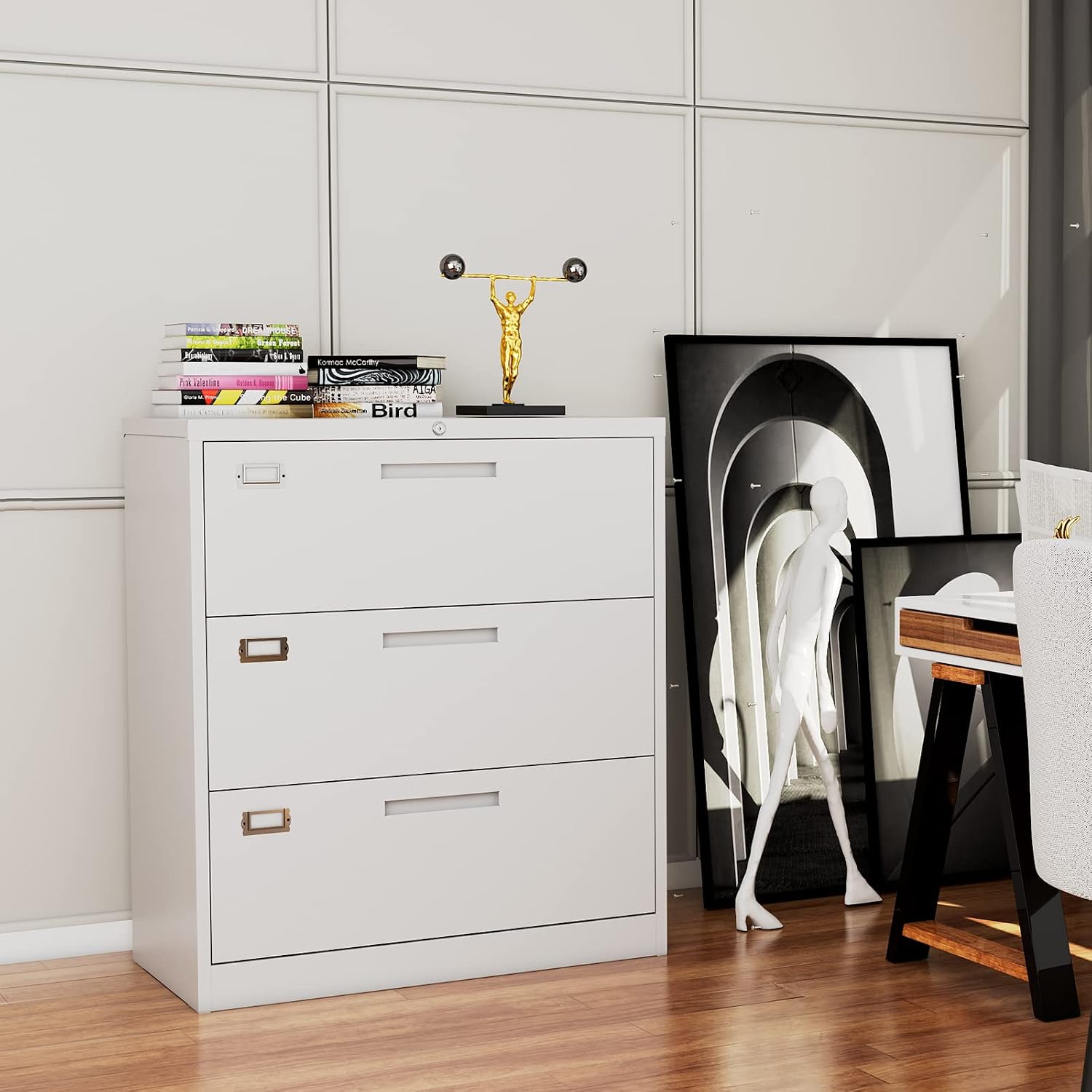 측면 서류 캐비닛, 3단 서랍 금속 파일 정리함, 홈  - Credenza Office Storage 리뷰 및 가격
