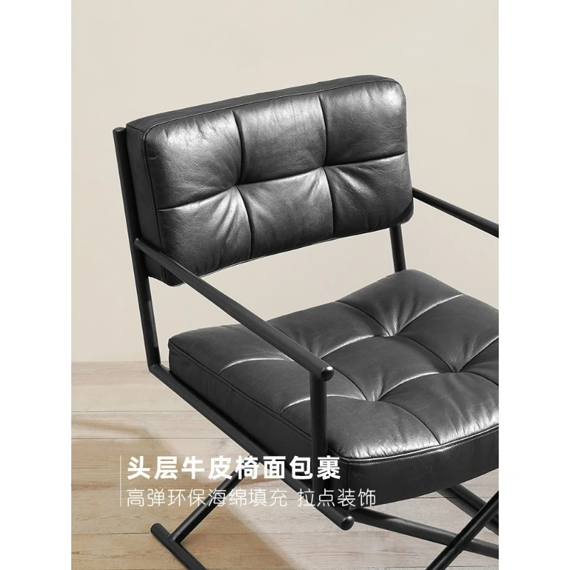 이탈리아 미니멀리스트 블랙 1층 소가죽 연철 소파 의자 - Office Furniture First 리뷰 및 가격